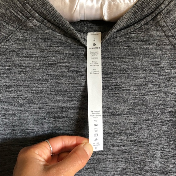 LULULEMON Warm Down Crew — heathered DARK grey , size 2 - Picture 9 of 10